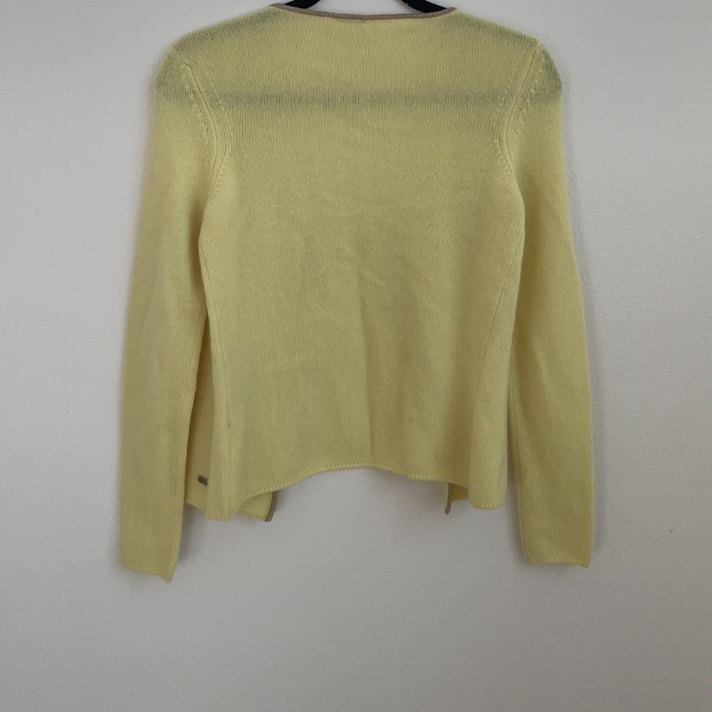 CHANEL vintage Cruise collection 2001 cashmere open front cardigan Yellow 38 - Picture 8 of 11